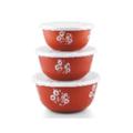 Besto Euro Printed Bowl Set, Red