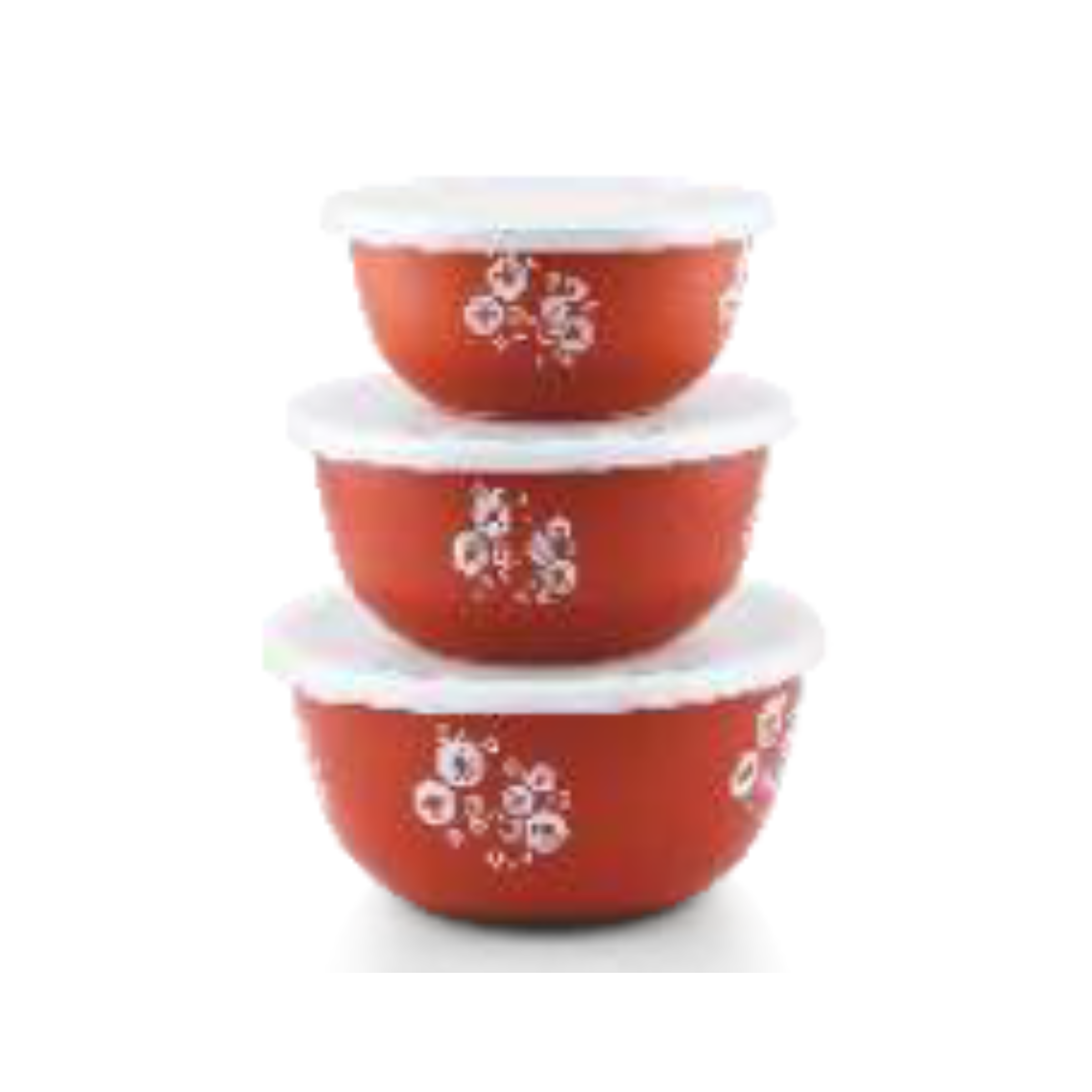 Besto Euro Printed Bowl Set, Red