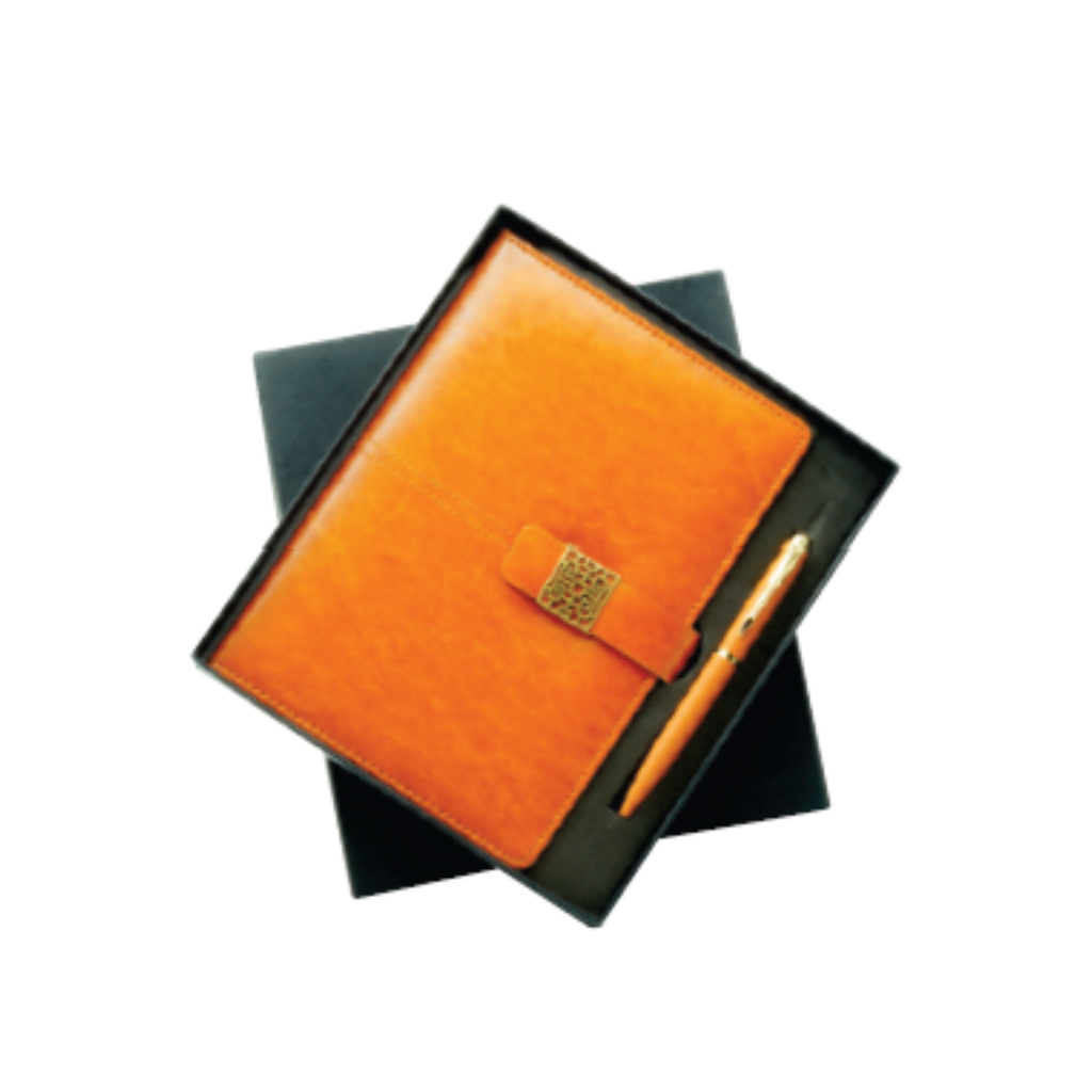 Rising Enterprises A5 Dairy and Pen Combo Gift Set, Orange