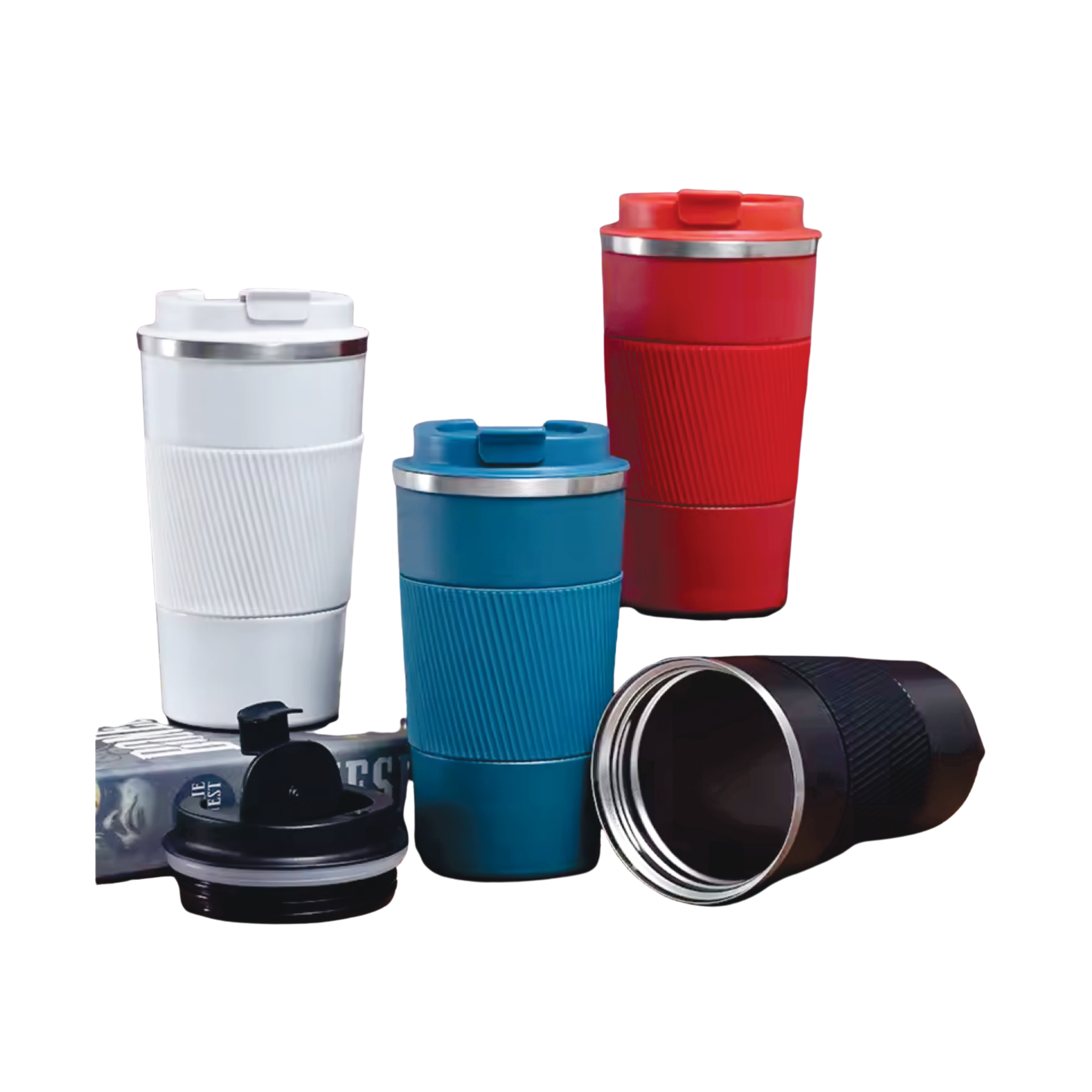 Rising Enterprises SS Vacuum Insulated Travel Mug with Grip, Blue