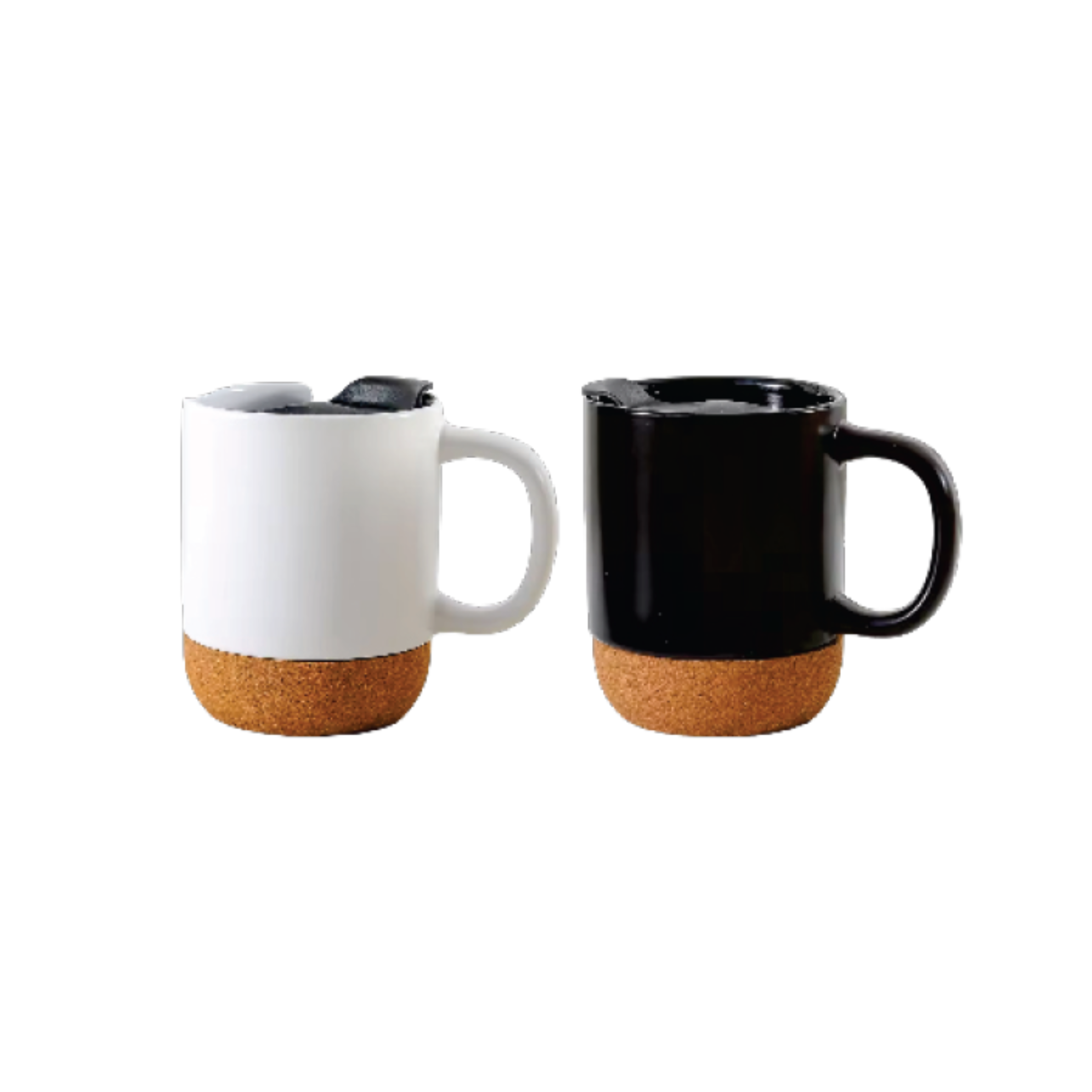 Rising Enterprises Cork Bottom Ceramic Coffee Mugs With Lids