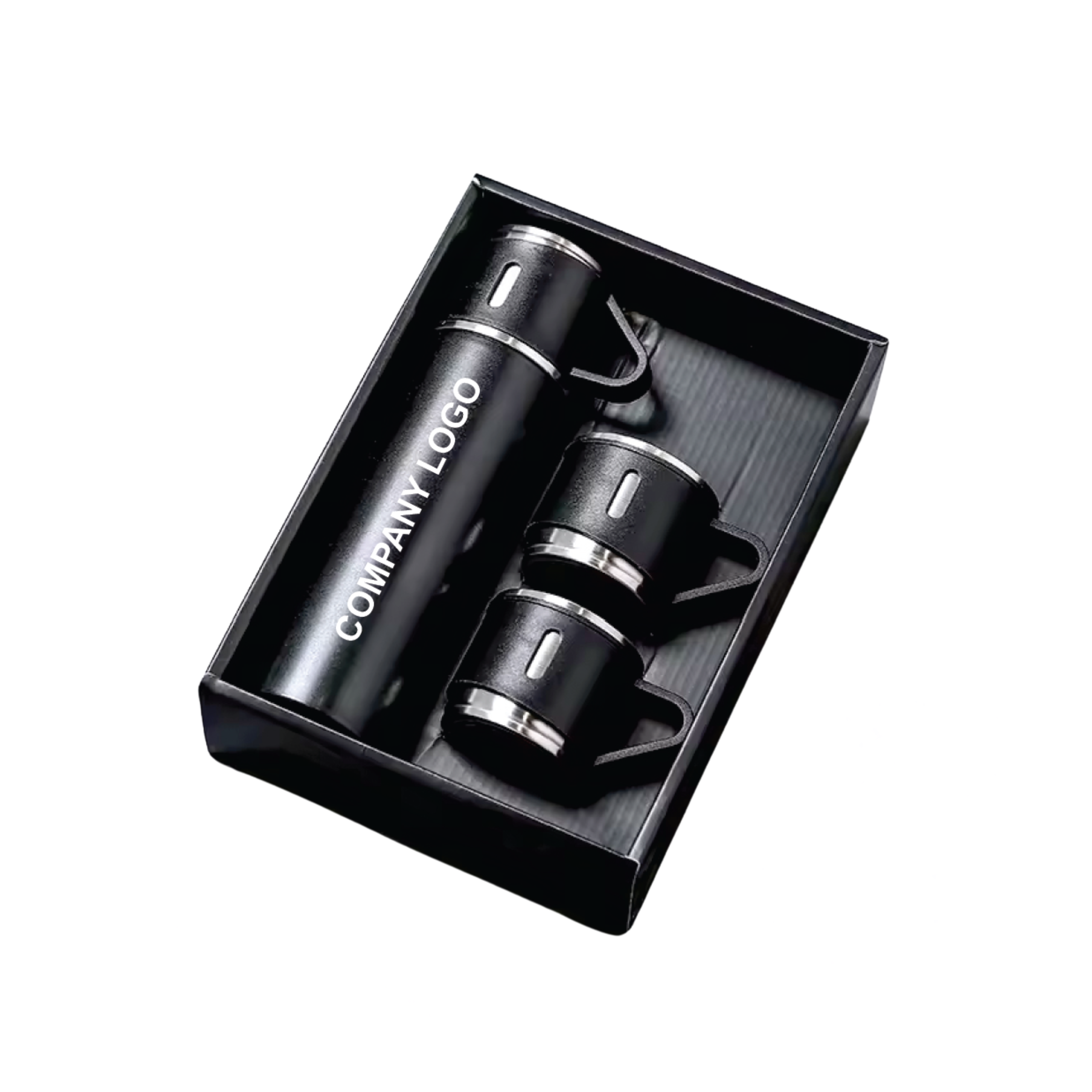 Rising Enterprises Thermos Flask Vacuum Flask Set Gift Set, Black