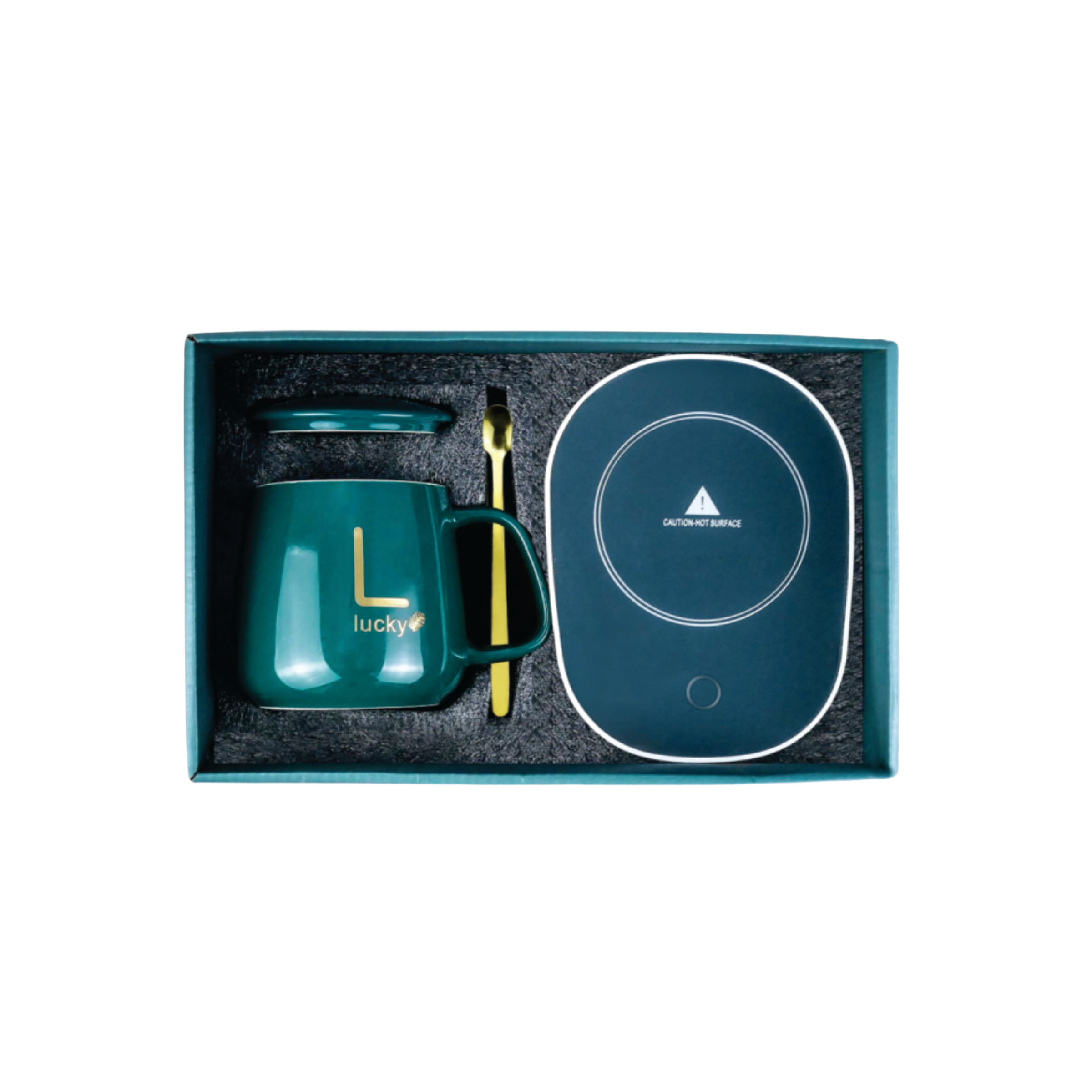 Rising Enterprises Ceramic Coffee Mug With Electric Warmer, Green